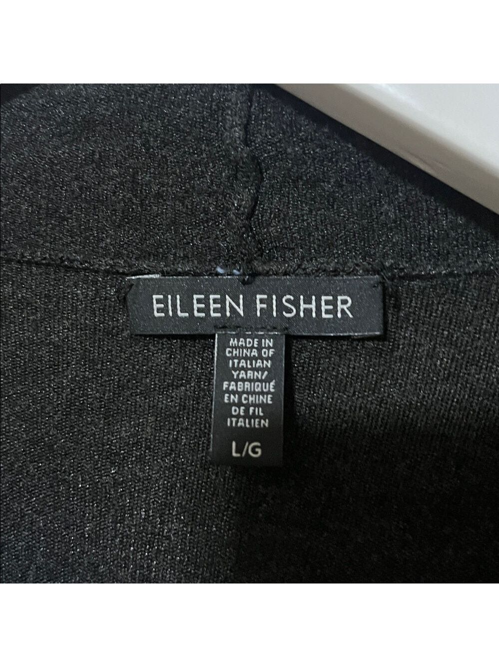 Eileen Fisher charcoal gray / Black Open Front Cardigan. Large - Picture 2 of 7